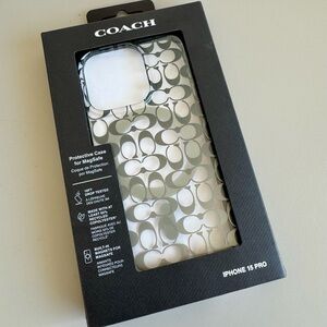 Coach Signature iPhone 15 Pro Protective Case NWT Phone Case Designer MagSafe